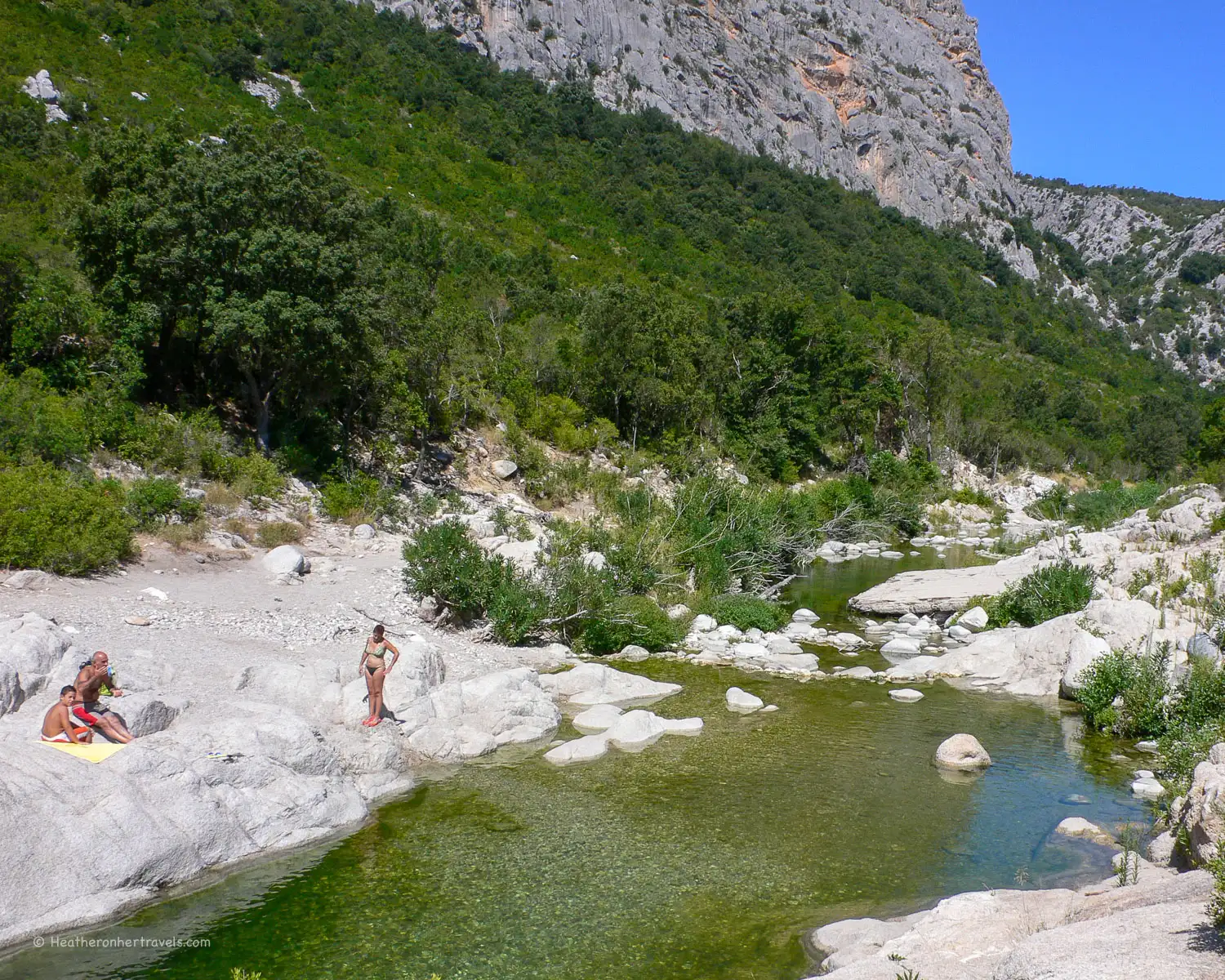 River swimming near Gola di Gorroppu