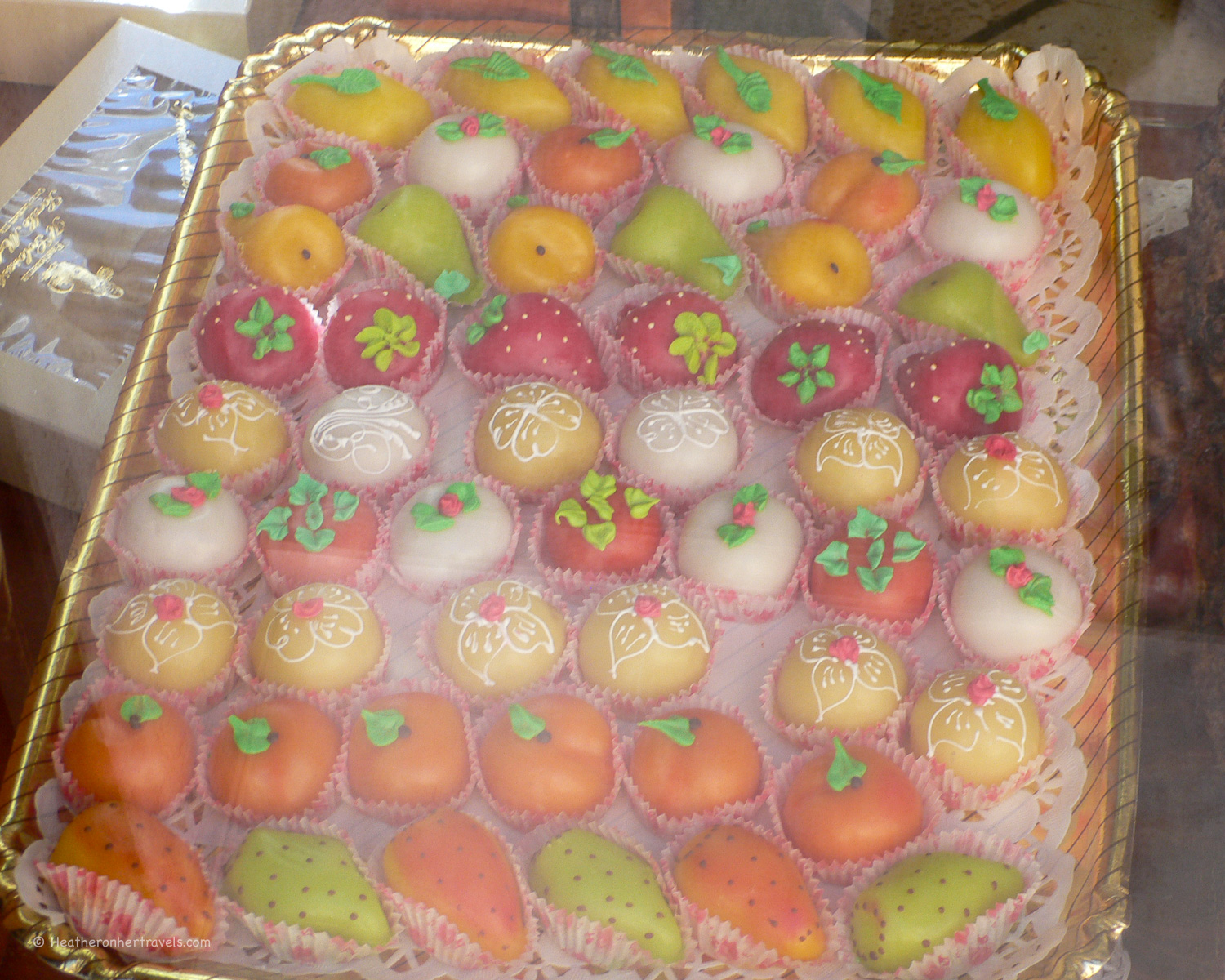 Decorative sweets in a bakery in Nuoro, Sardinia