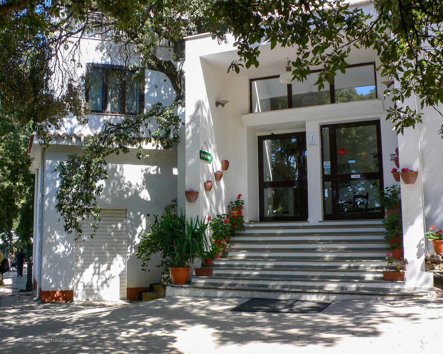 Entrance to the hotel at Monte Maccione, Sardinia
