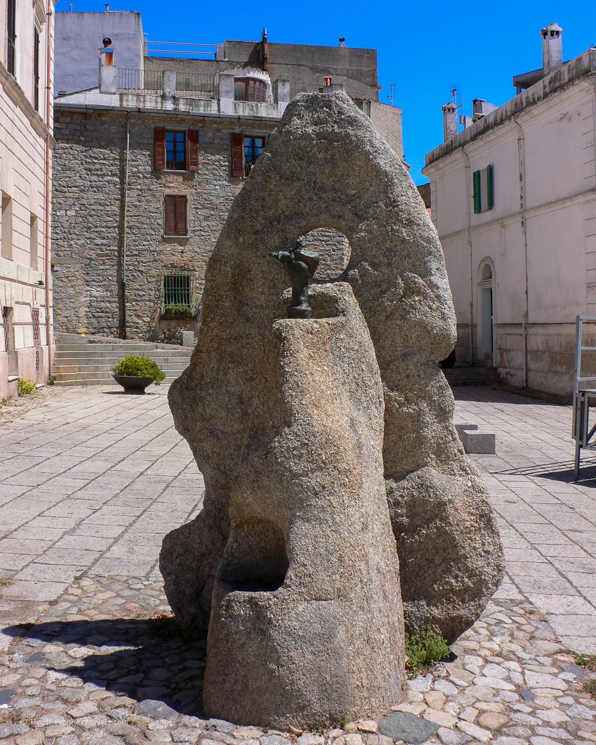 Sculptures at Piazza Satta in Nuoro, Sardinia