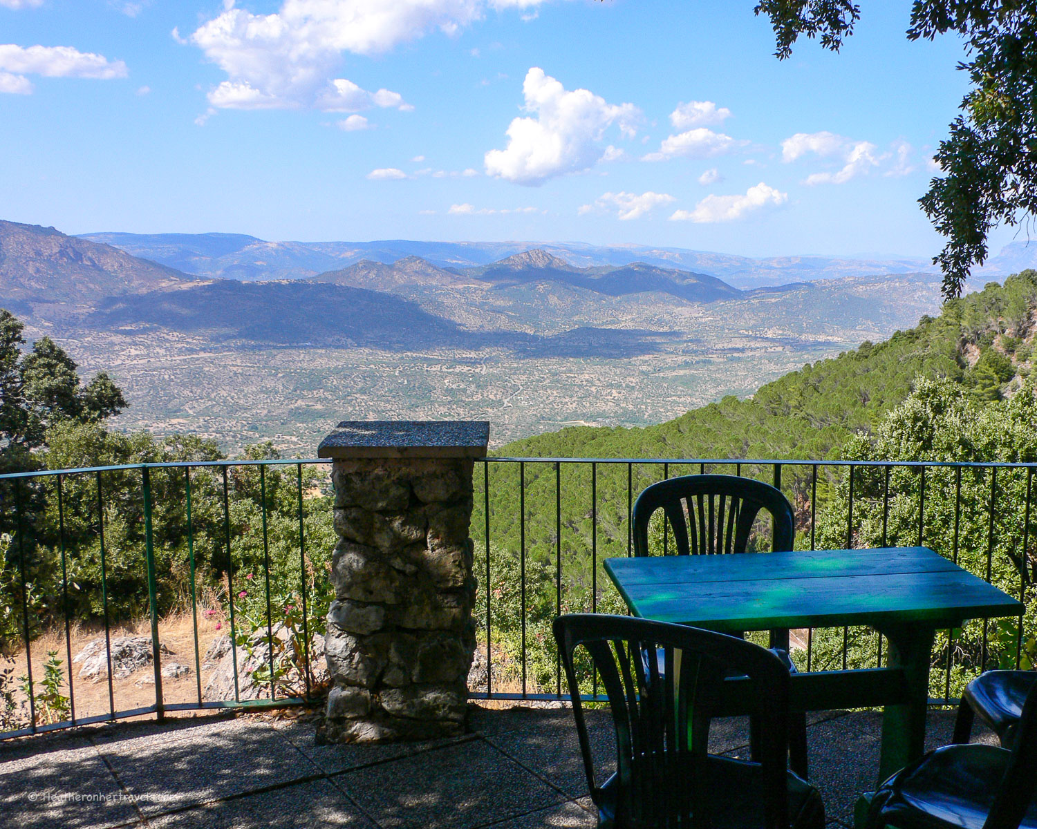 Terrace of the hotel at Monte Maccione, Sardinia