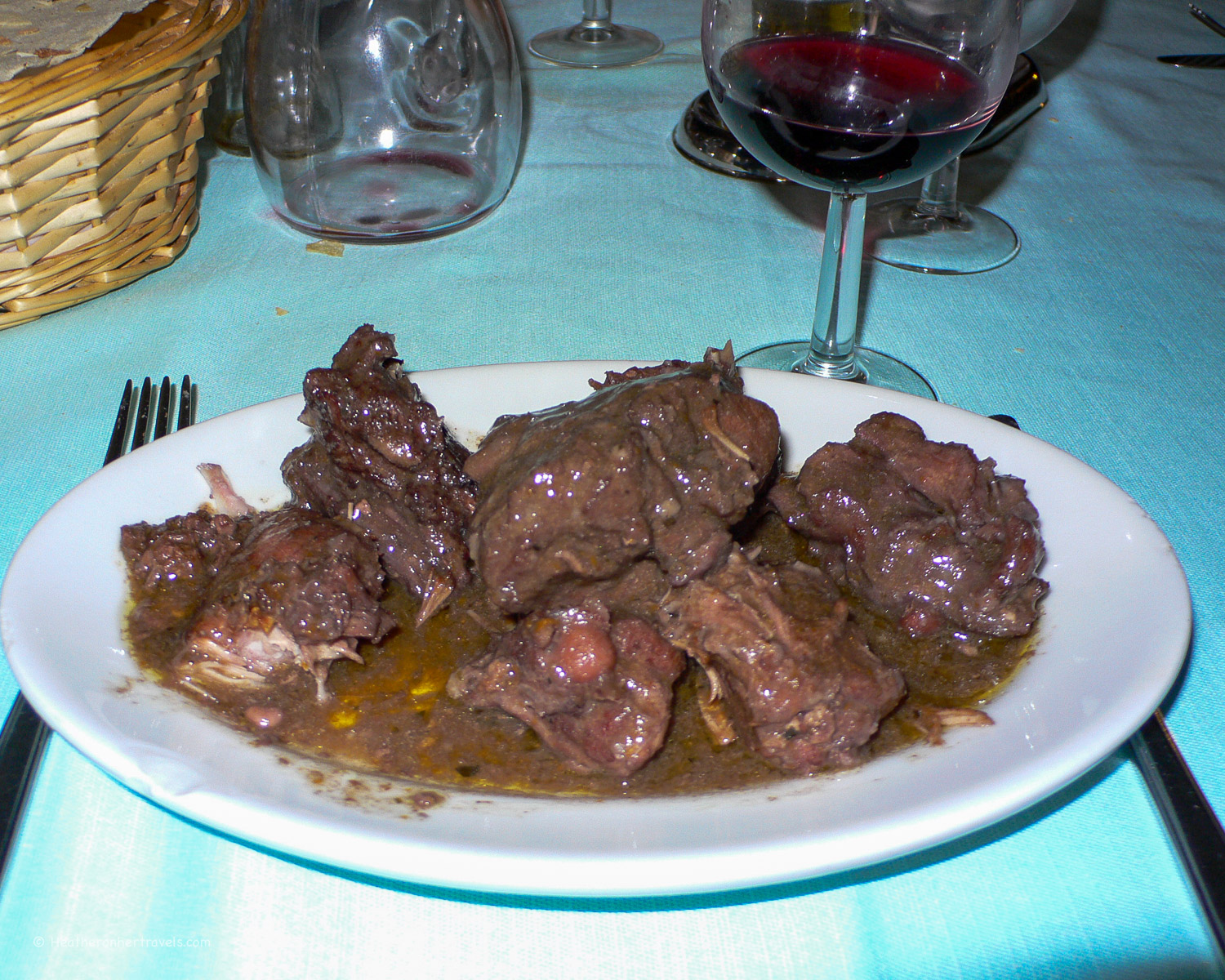 Mixed plate of grilled meat in Sardinia