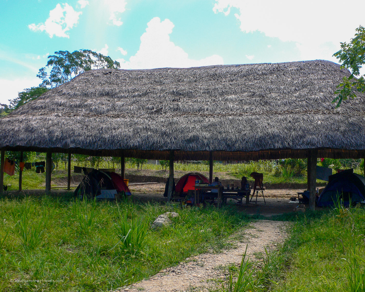 Our camp at Sarayaku - in the Amazon Rainforest in Ecuador