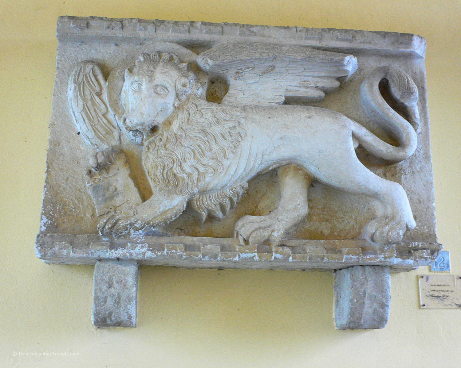 Carved stone at Motovan, Istria, Croatia