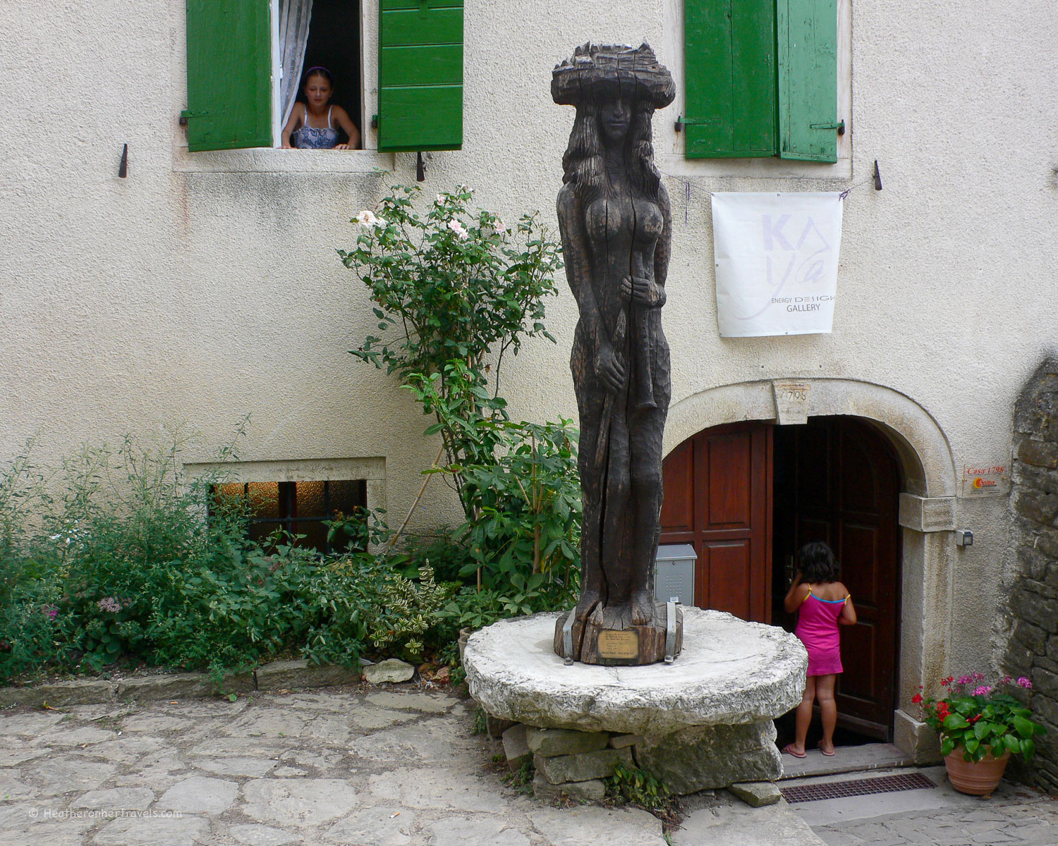Carved stone at Motovan, Istria, Croatia