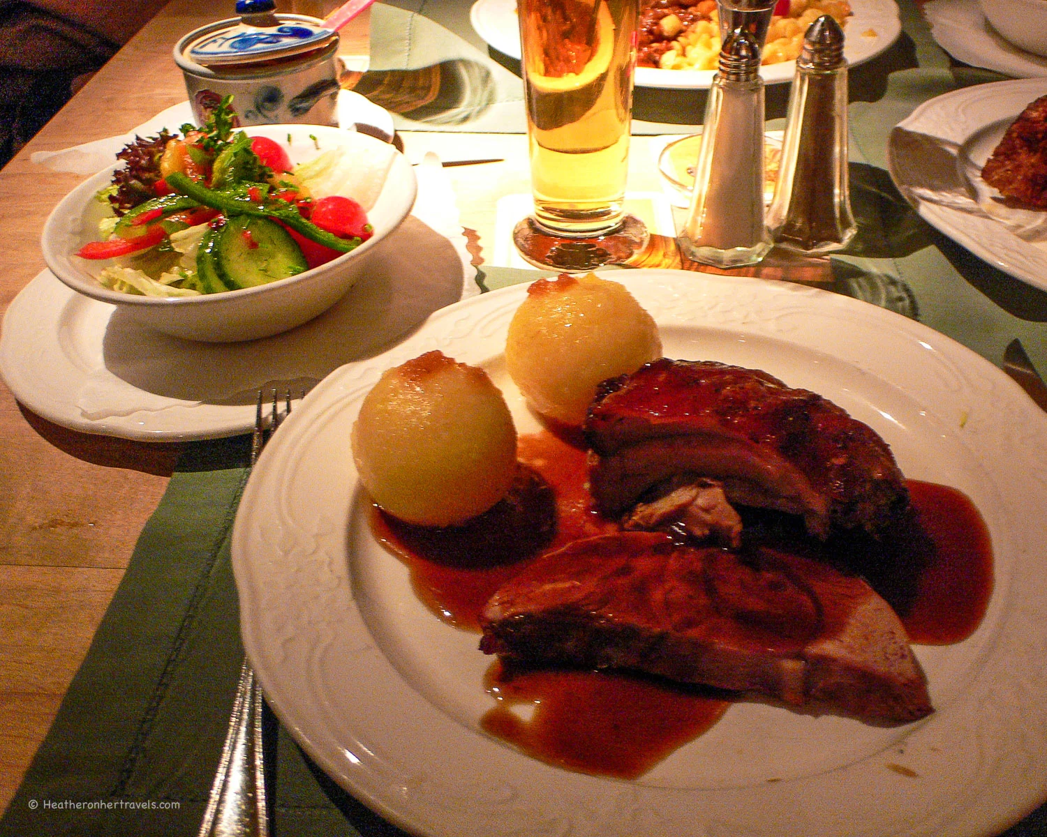 Pork knuckle and potato dumplings at Haxnbauer in Munich