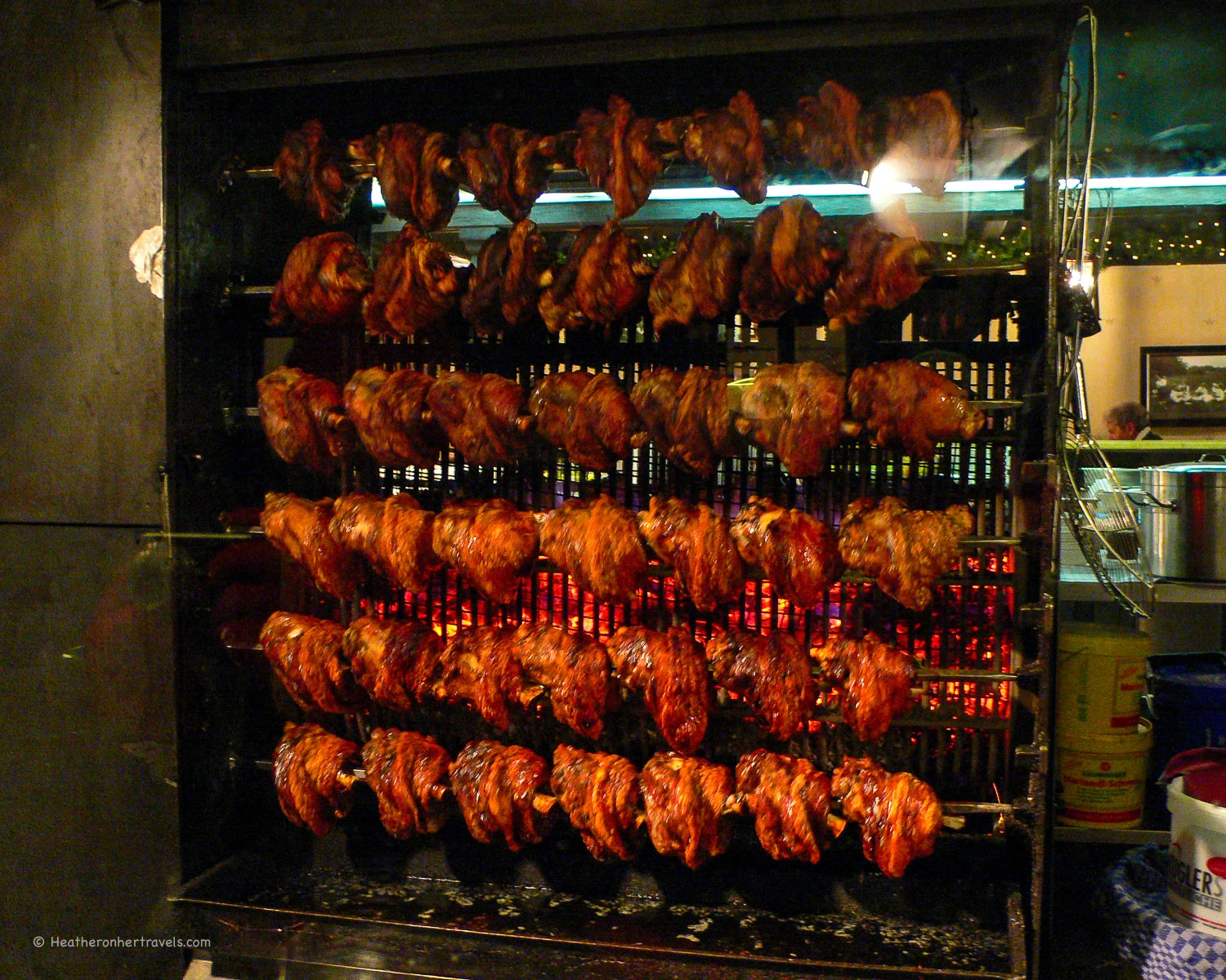 Pork knuckle roasting at Haxnbauer in Munich