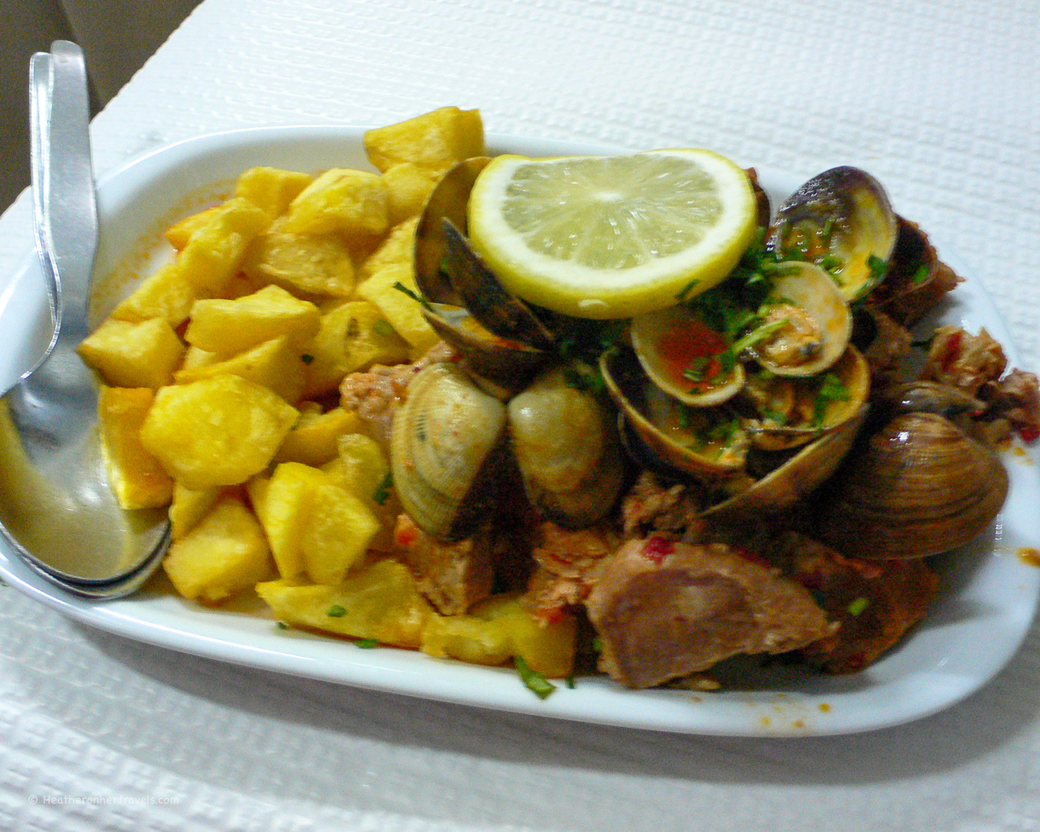 Pork with clams at Casa do Alentejo in Lisbon