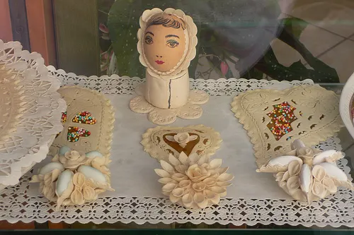 Decorative biscuits in a bakery in Nuoro, Sardinia