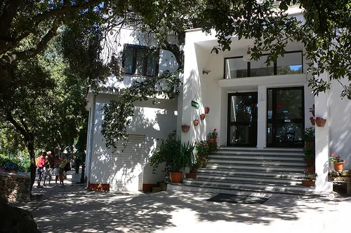 Entrance to the hotel at Monte Maccione, Sardinia