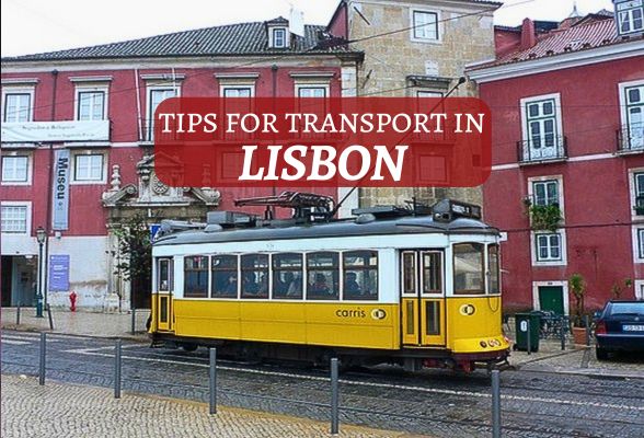 Tram near Castel de Sao Jorge in Lisbon