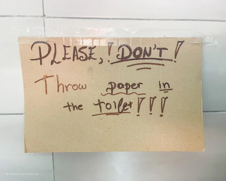 Greece Toilet paper sign!