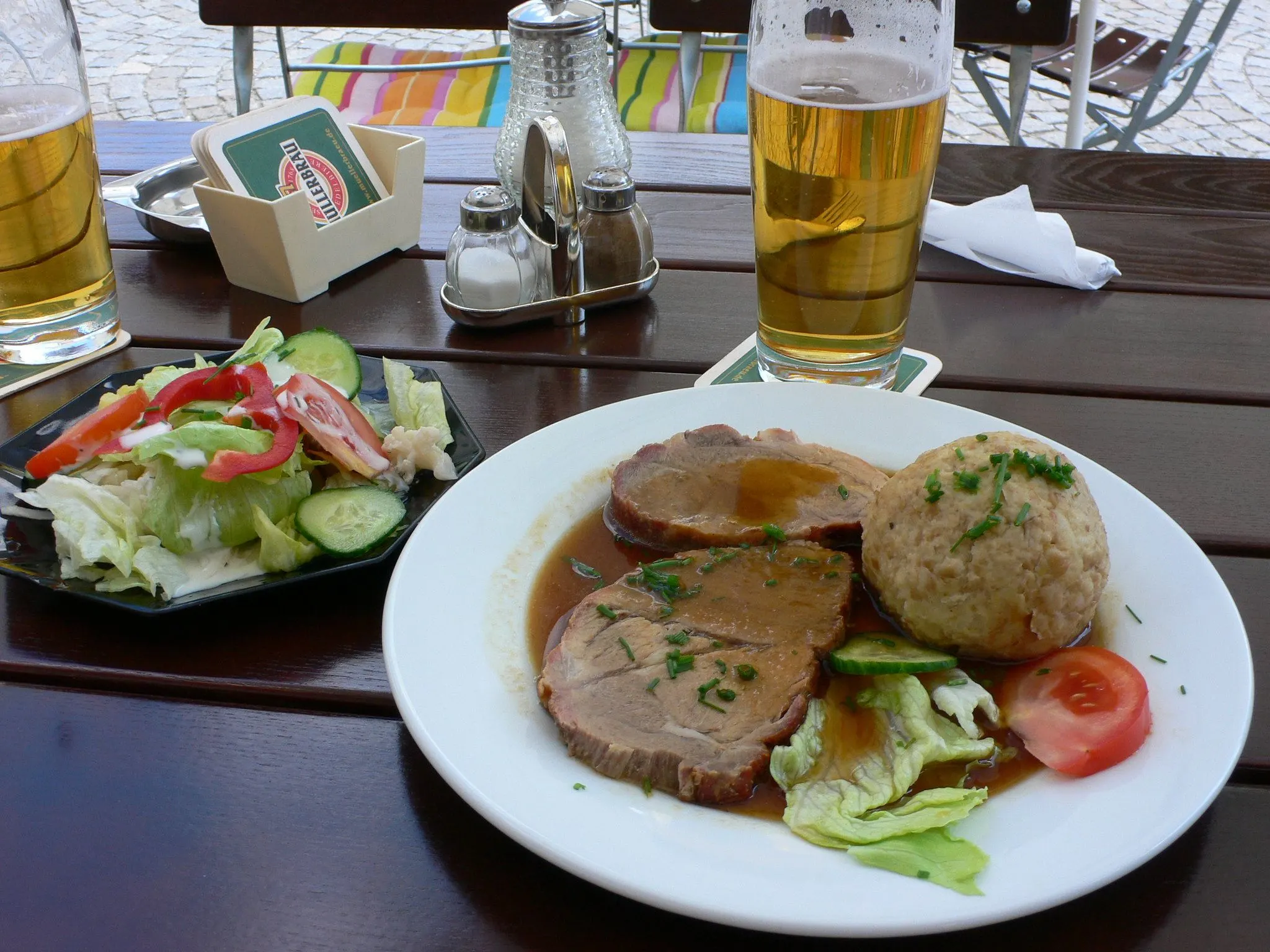 Roast Veal and potato dumplings - Bavarian Food - Photo Heatheronhertravels.com