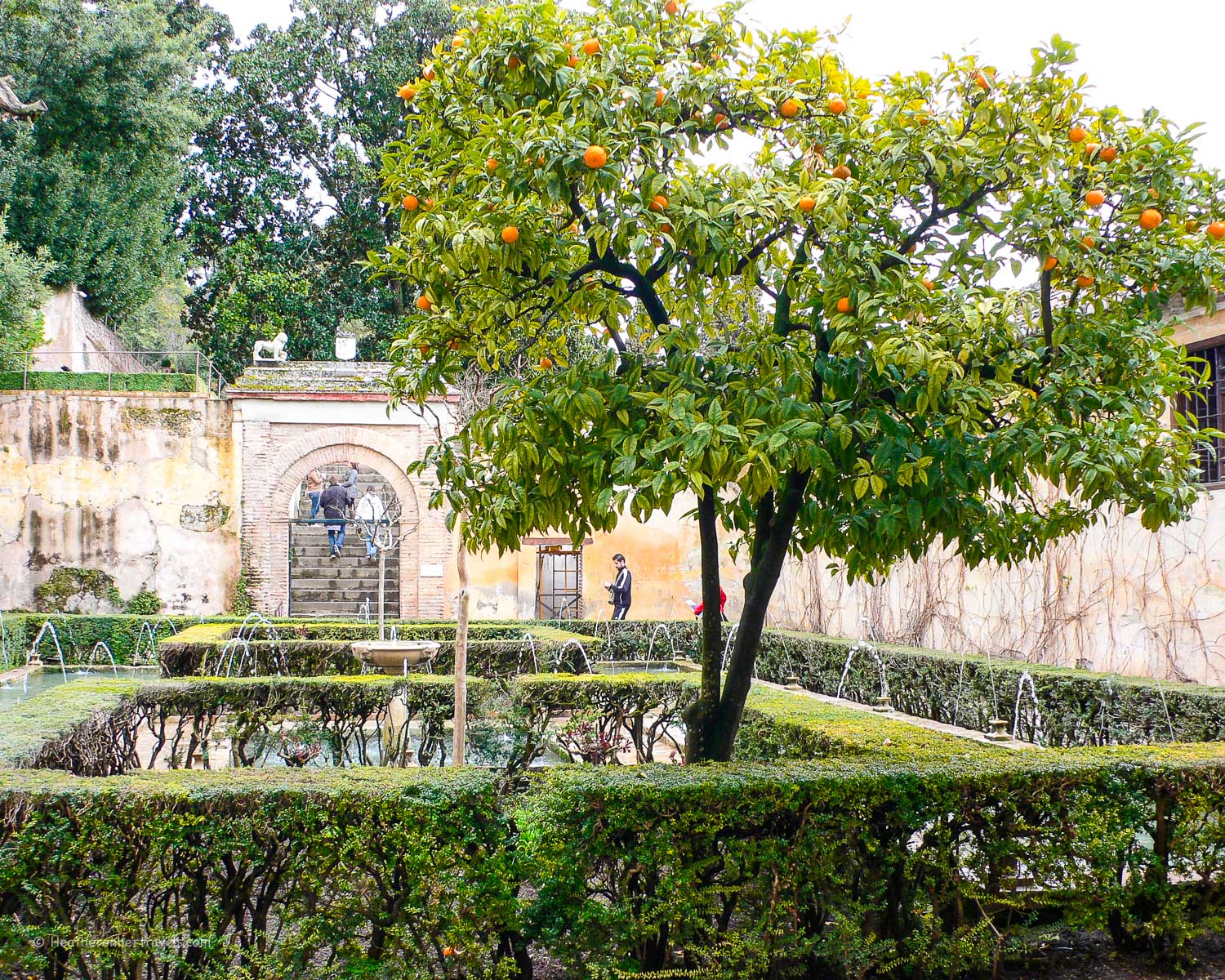 Fountains in the gardens of the Alhambra in Granada