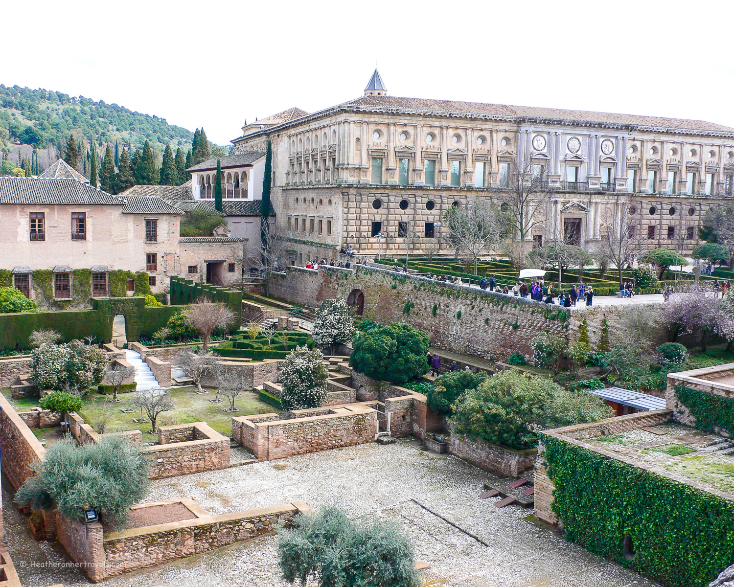 View of the Nasrid Palace in the Alhambra in Granada