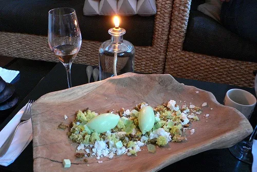 Pandan ice cream at Kiin Kiin Thai restaurant in Copenhagen