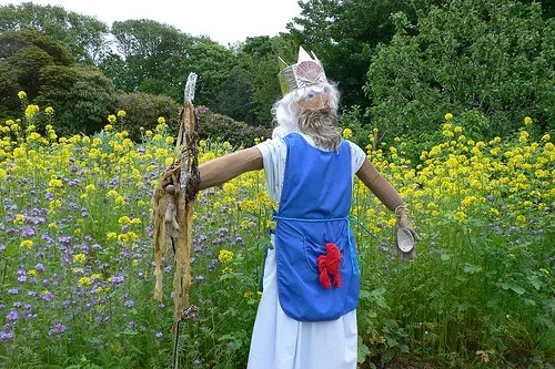 King Neptune scarecrow at La Seigneurie Gardens, Sark Photo: Heatheronhertravels.com