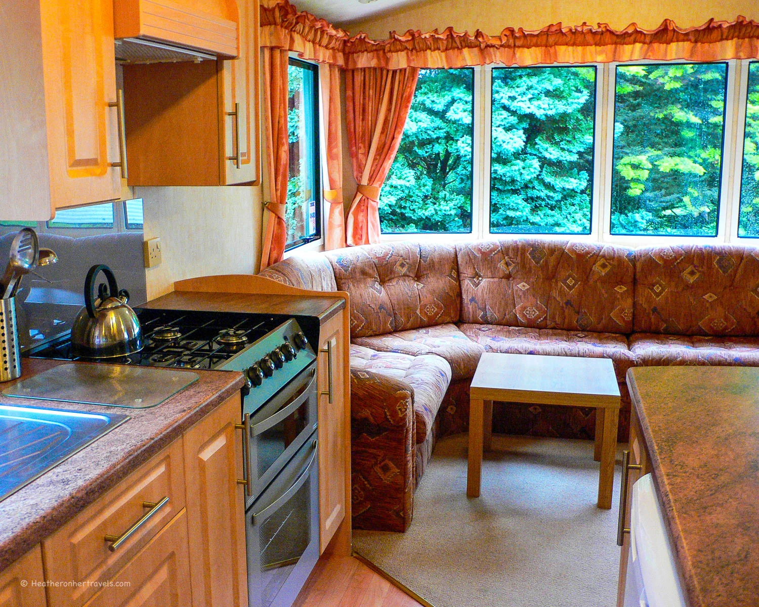 Sitting area in our Super Finch Mobile Home at Woodovis Park, Devon