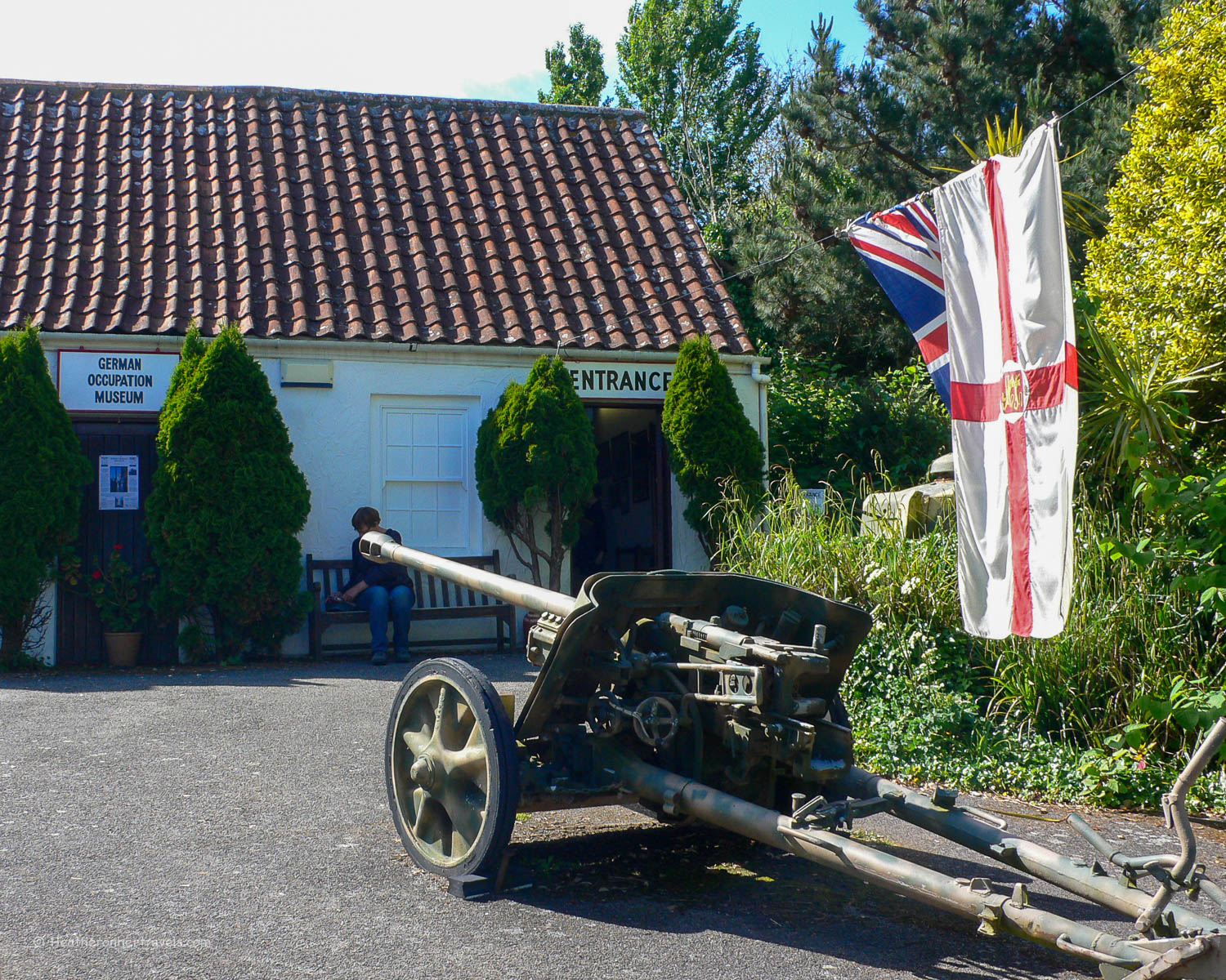 Outside the German Occupation Museum in Guernsey