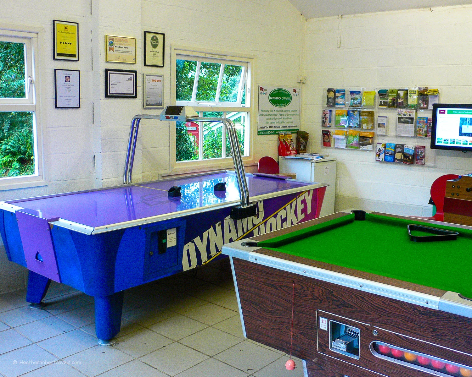 Game room at Woodovis Park, Devon