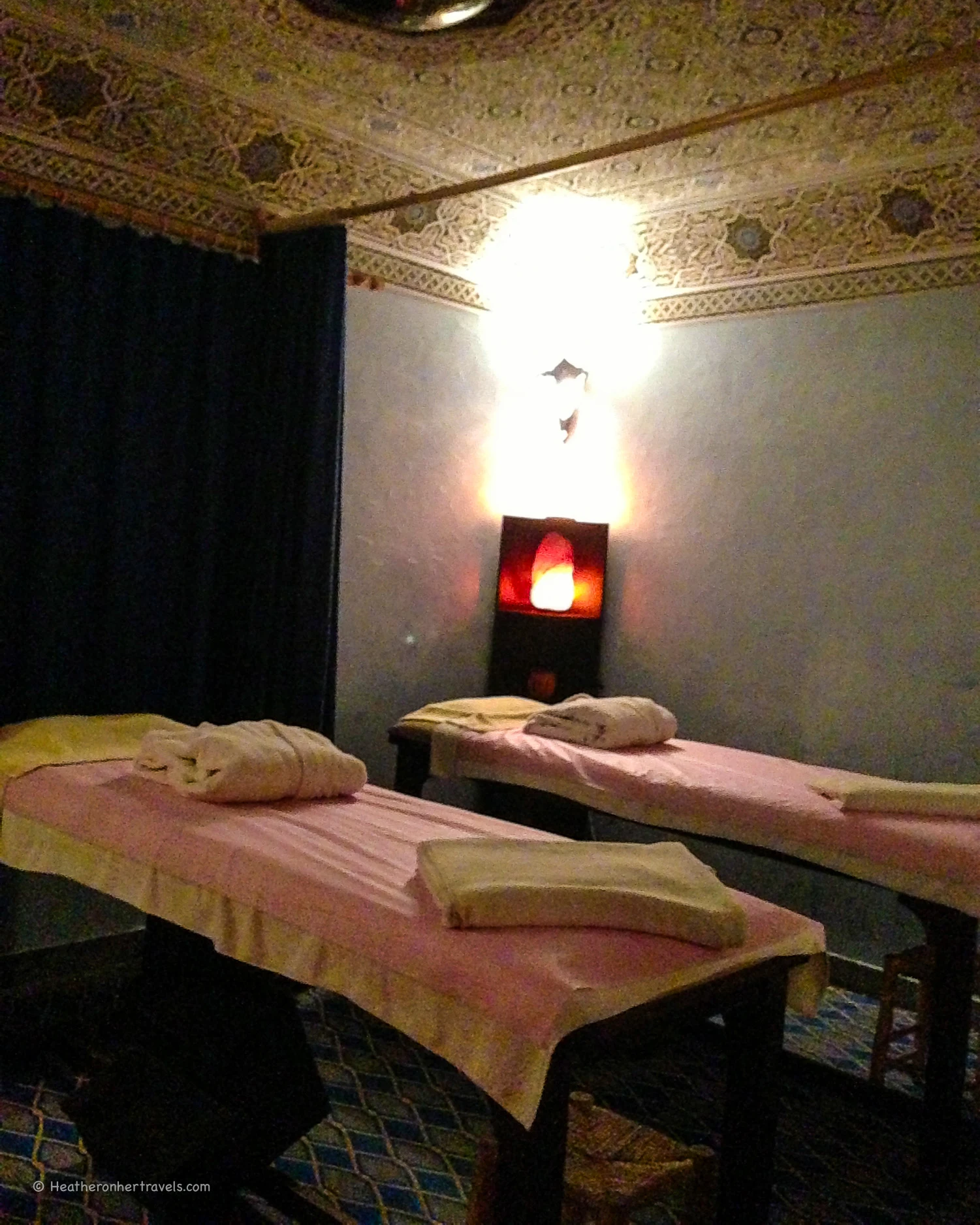 The treatment room at the Hammam in Agadir