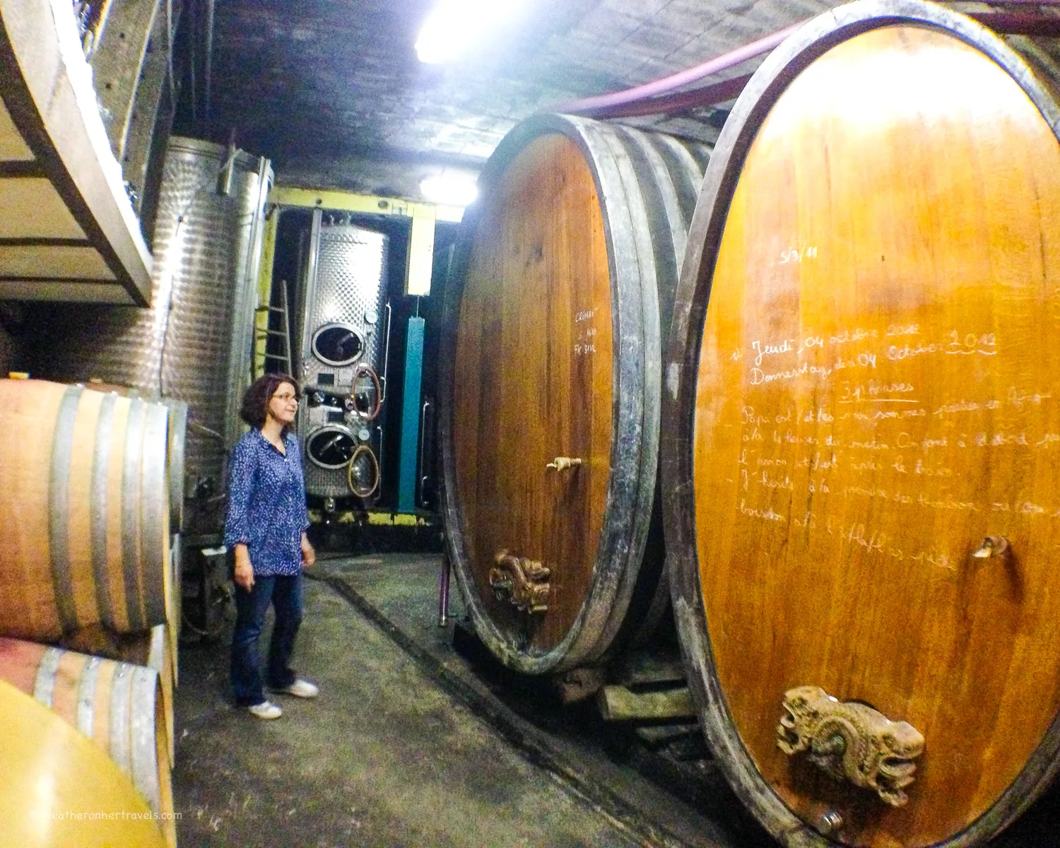 Wine casks at Hering vineyard at Barr