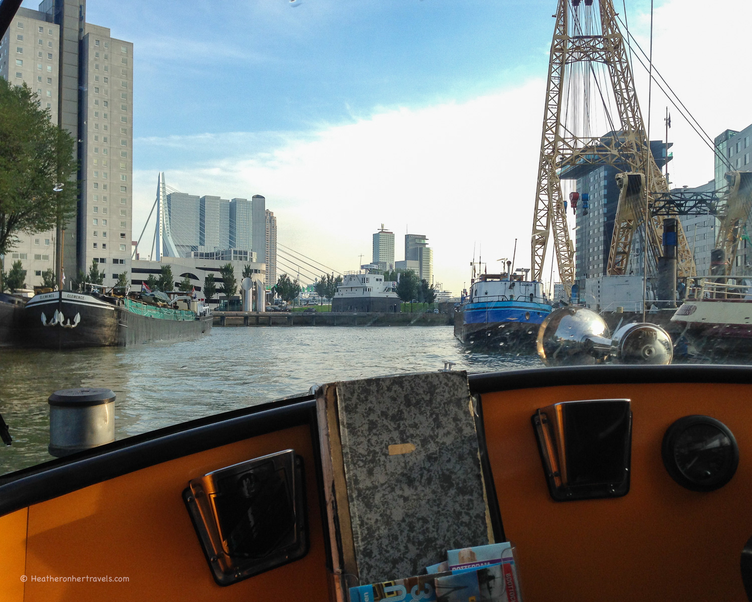 Taking the water taxi in Rotterdam