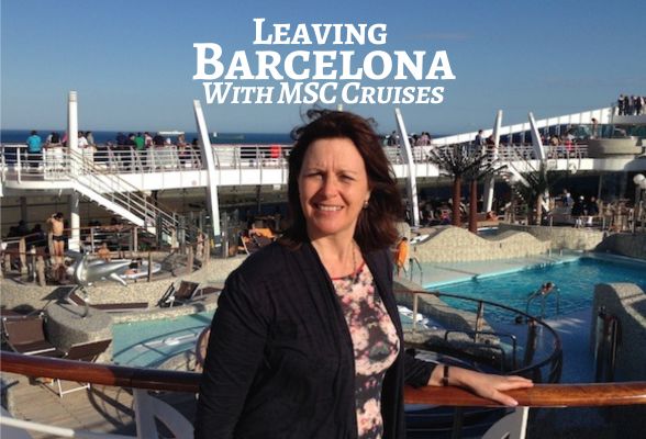 Heather aboard the MSC Splendida; Heatheronhertravels