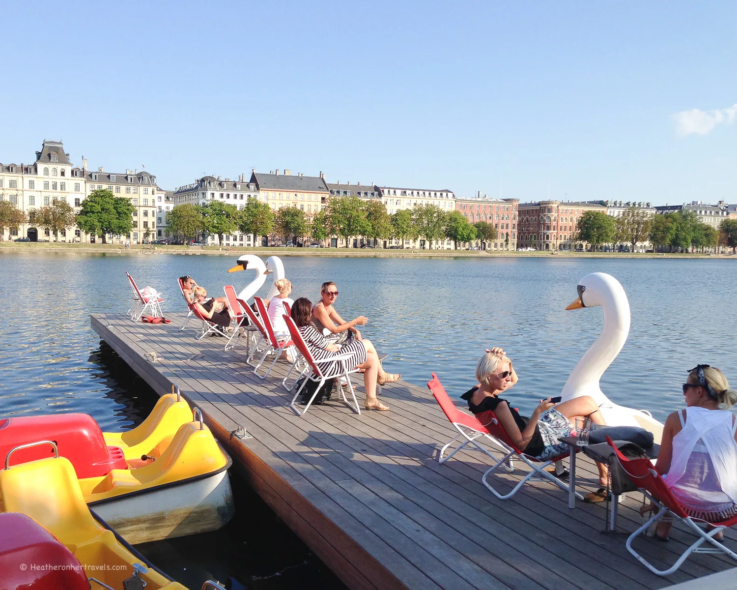 Sitting by the Copenhagen Lakes at KaffeSalonen Photo: Heatheronhertravels.com
