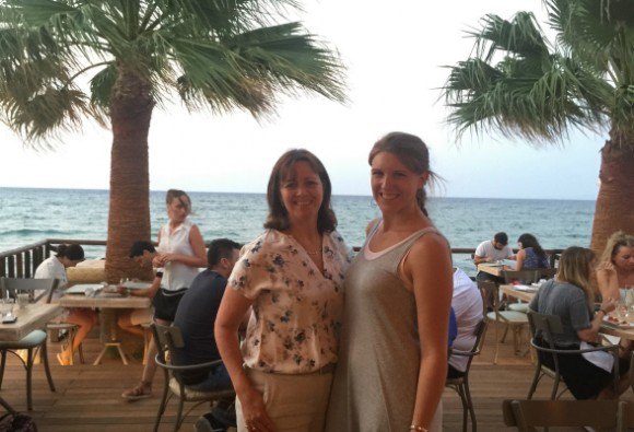 Heather and Sophia at Anadalis restaurant on Zakynthos Photo: Heatheronhertravels.com