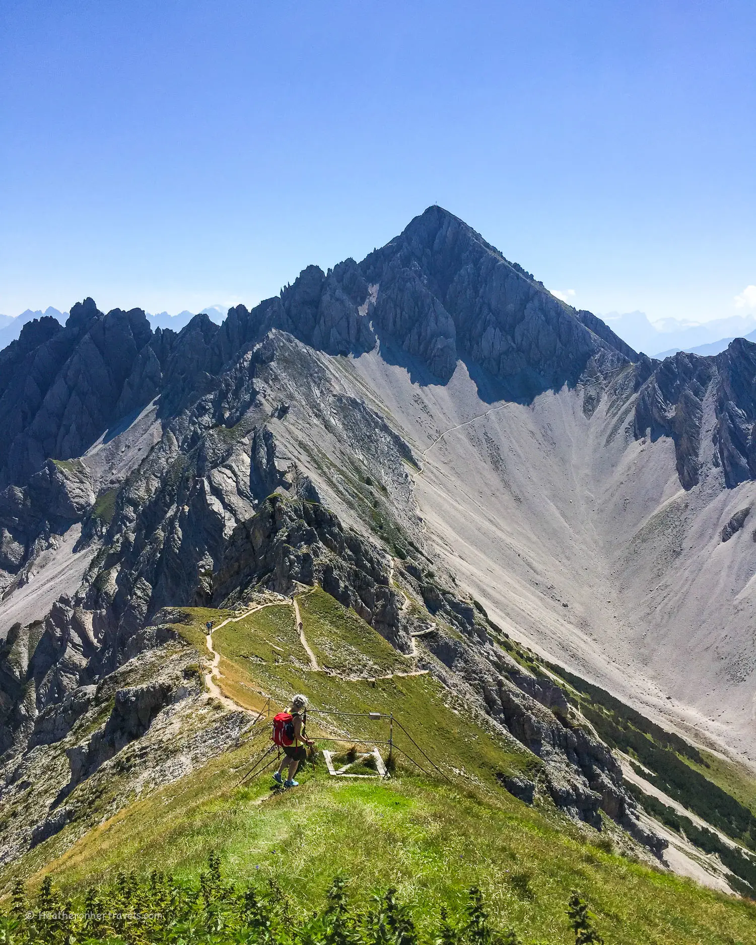 The precarious path onward from Seefelder Spitze Photo: Heatheronhertravels.com