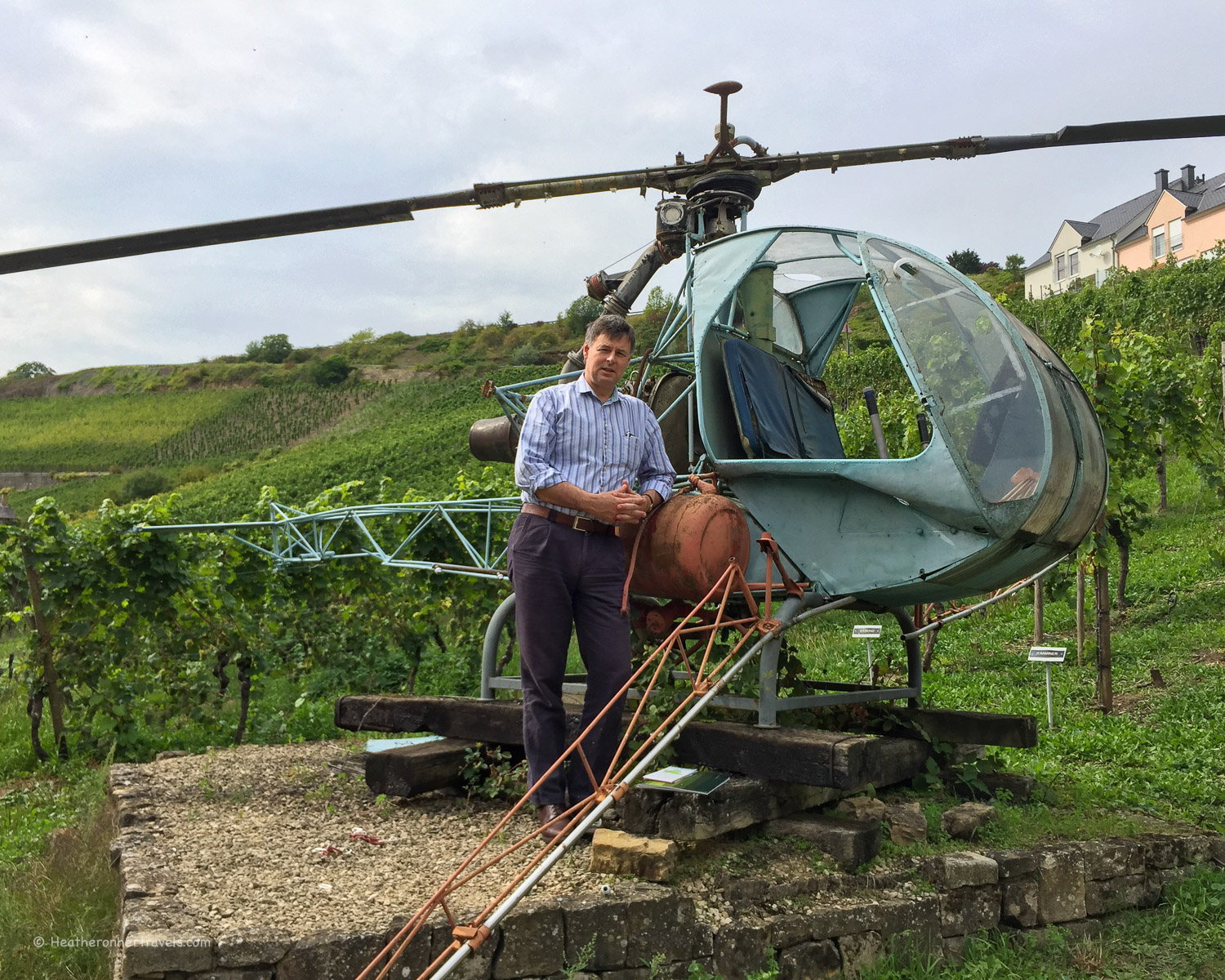 Guy with the Helicopter at the Wine museum Ehnen in Luxembourg Photo: Heatheronhertravels.com