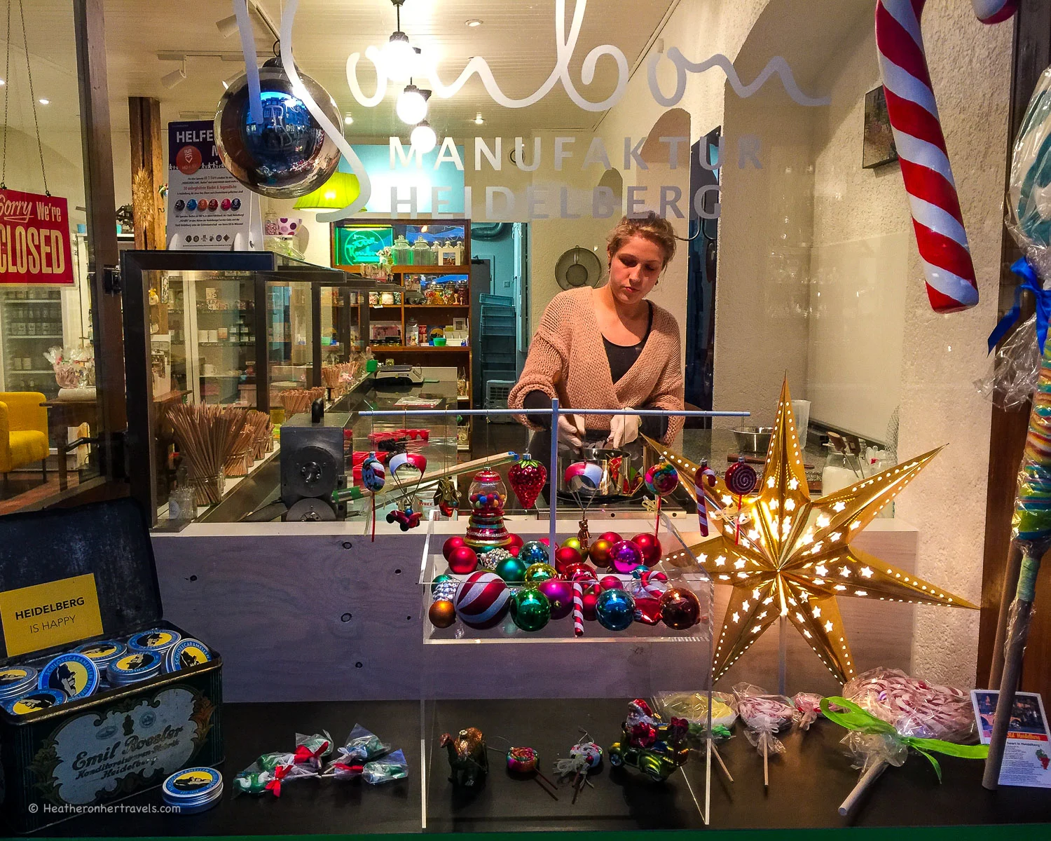 Bonbon Manufaktur shop window in Heidelberg