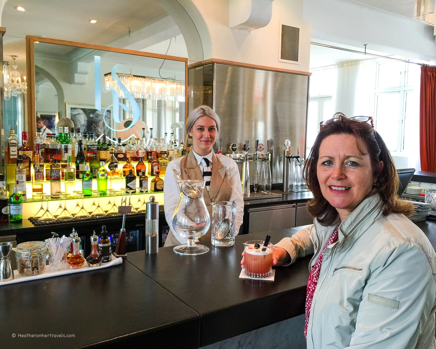 Cocktails in the bar at Kurhotel Scodsborg, Copenhagen
