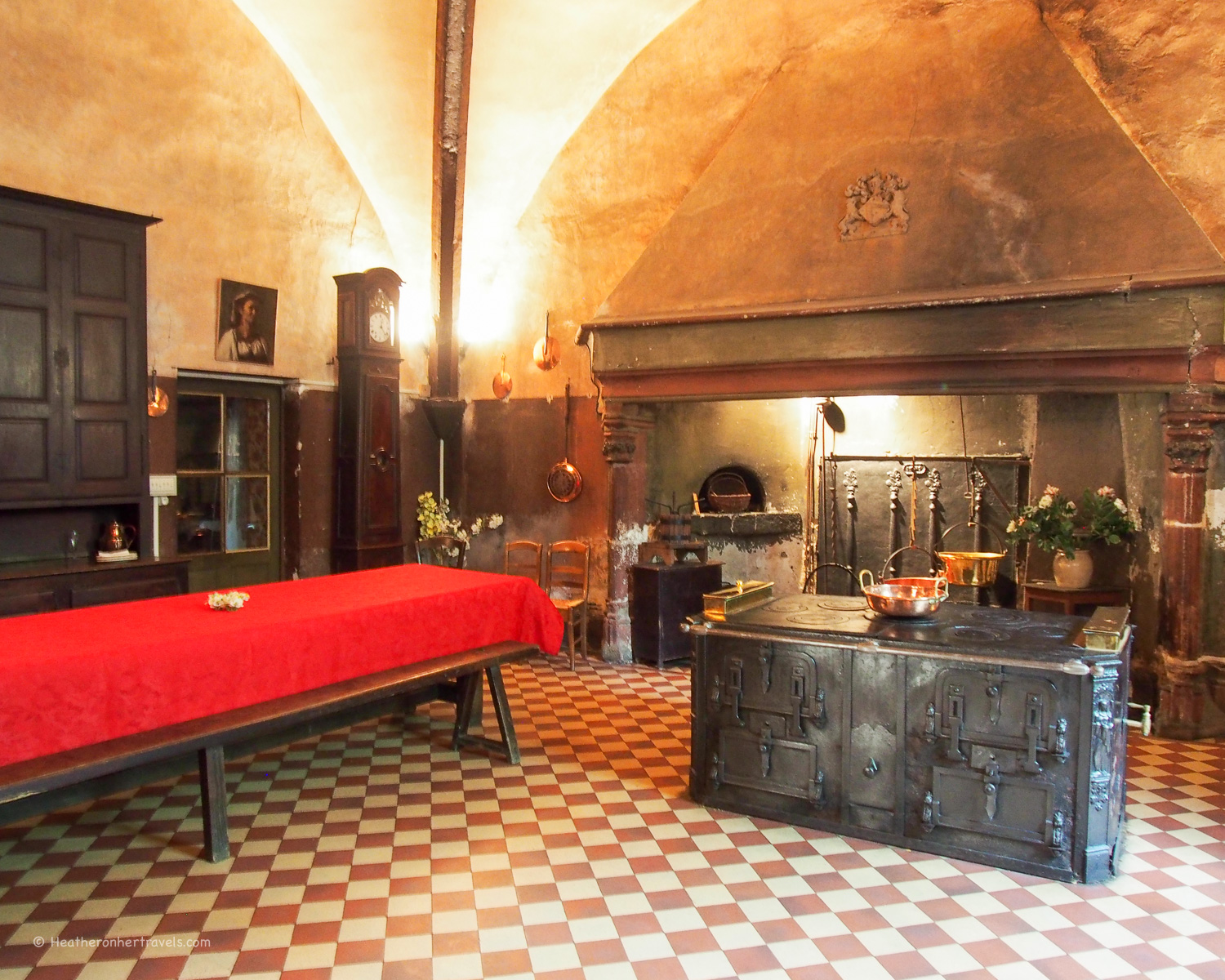 Wine tasting in the kitchen at Chateau Rully in Burgundy