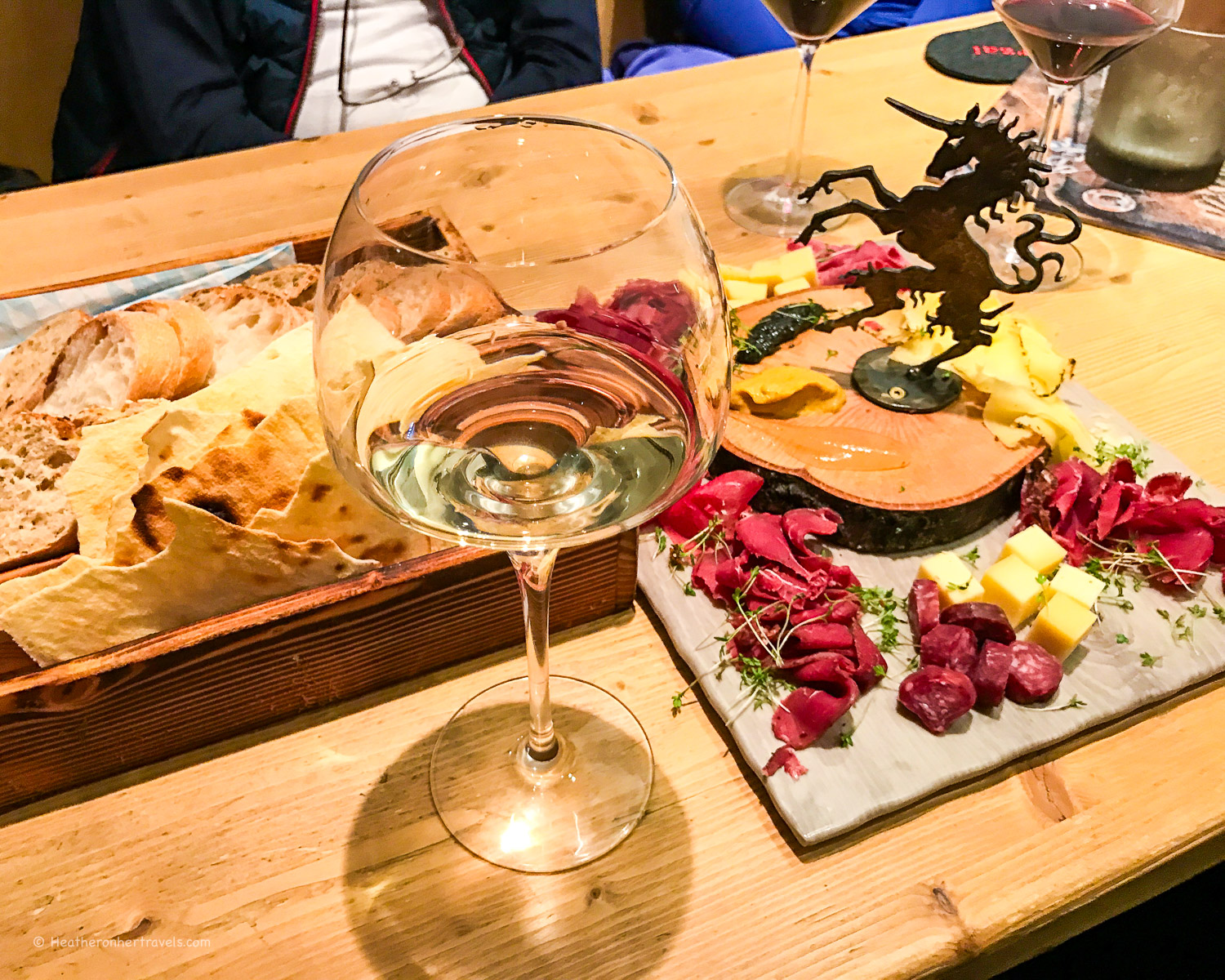 Austrian wine and cheese at Plangger