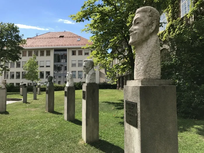 Statues of famous residents of Graz Austria Photo: Heatheronhertravels.com