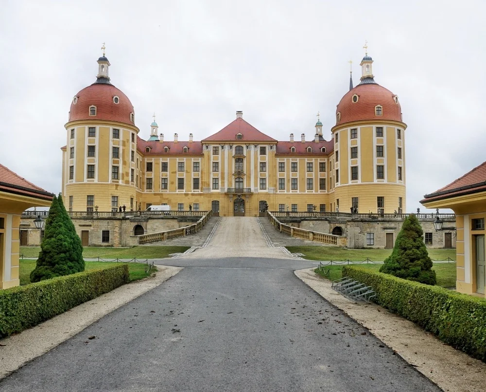 Front view of Schloss Moritzburg near Dresden Germany Photo Heatheronhertravels.com