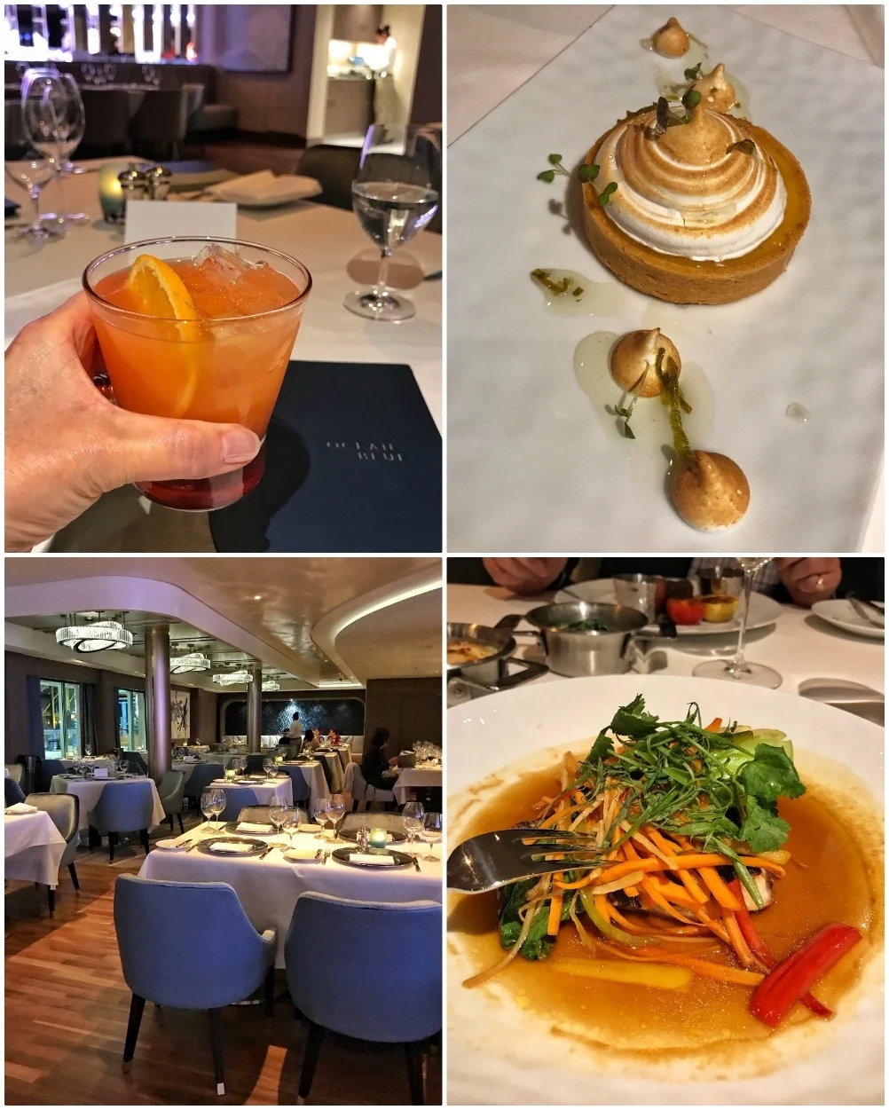 Ocean Blue restaurant on Norwegian Encore Photo Heatheronhertravels.com