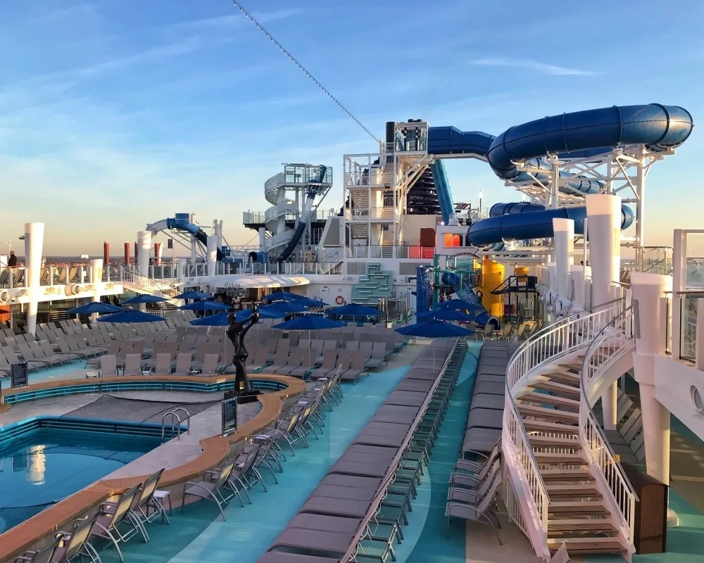 Pool Deck on Norwegian Encore Photo Heatheronhertravels.com