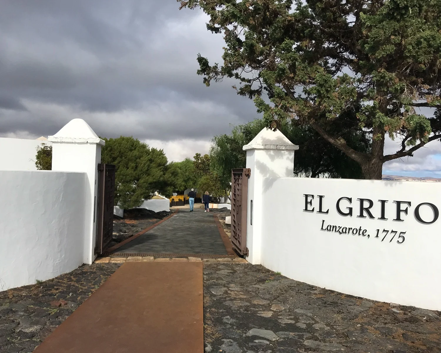 Arriving at El Grifo Winery in Lanzarote