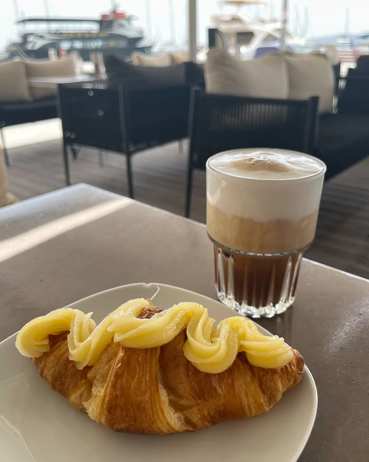 Coffee in the harbour in Volos Greece