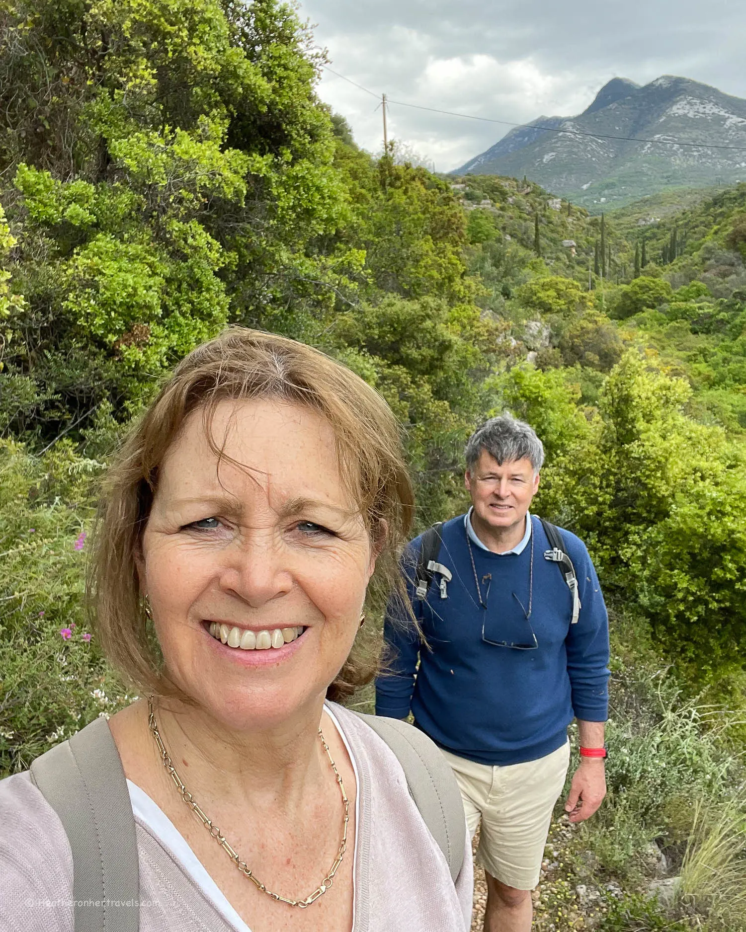 Heather hiking above Kardamyli Mani Peninsula Greece Photo Heatheronhertravels.com
