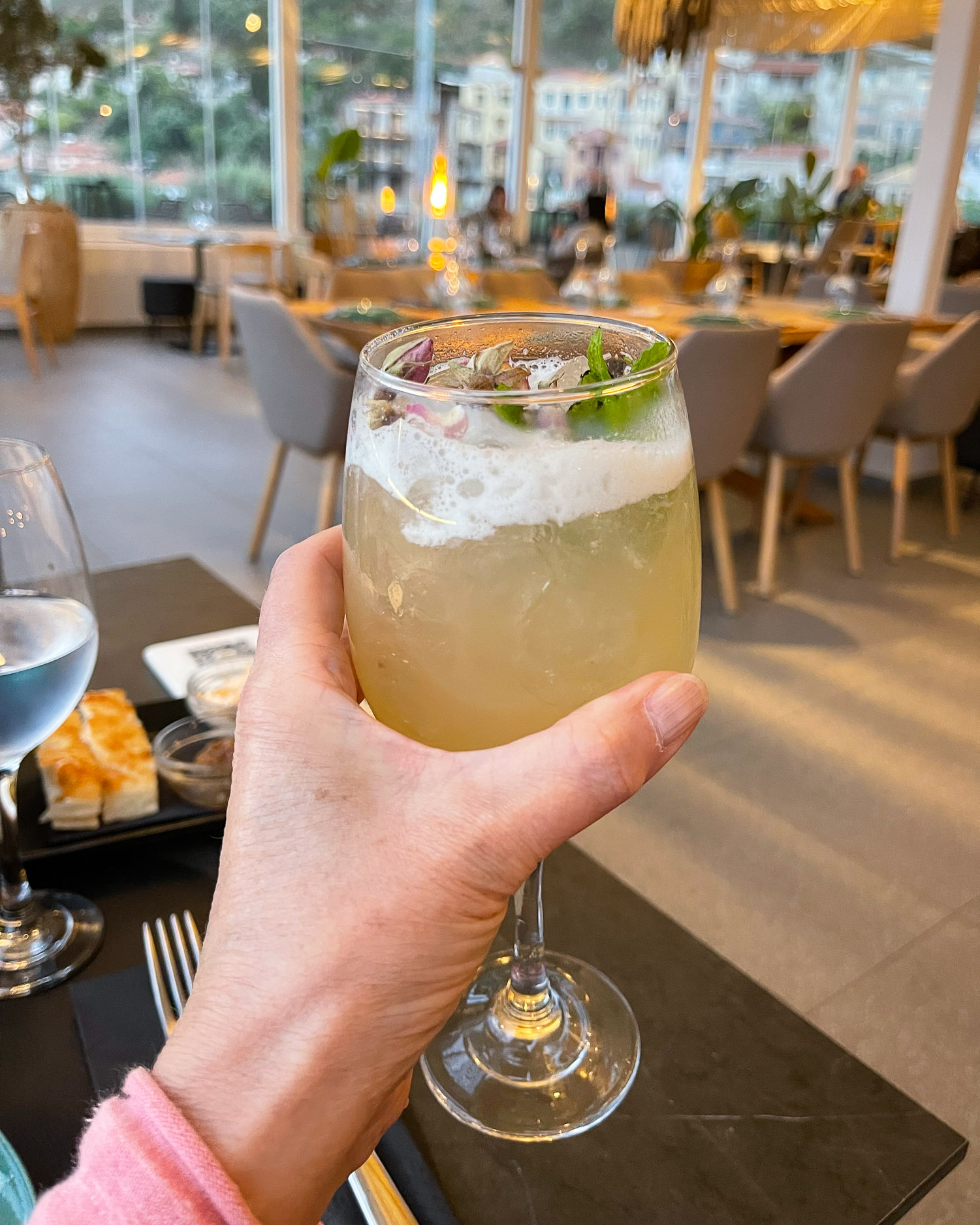 Cocktails at 360 Restaurant at Las Hotel and Spa Gythio Greece 