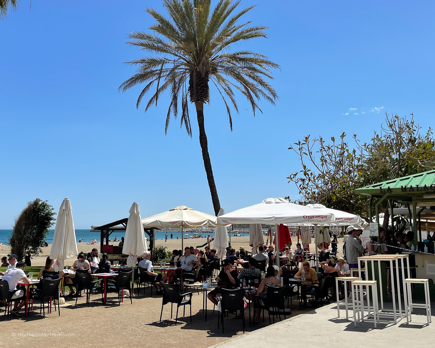Chiringuito on Malaga beach Spain © Heatheronhertravels.com