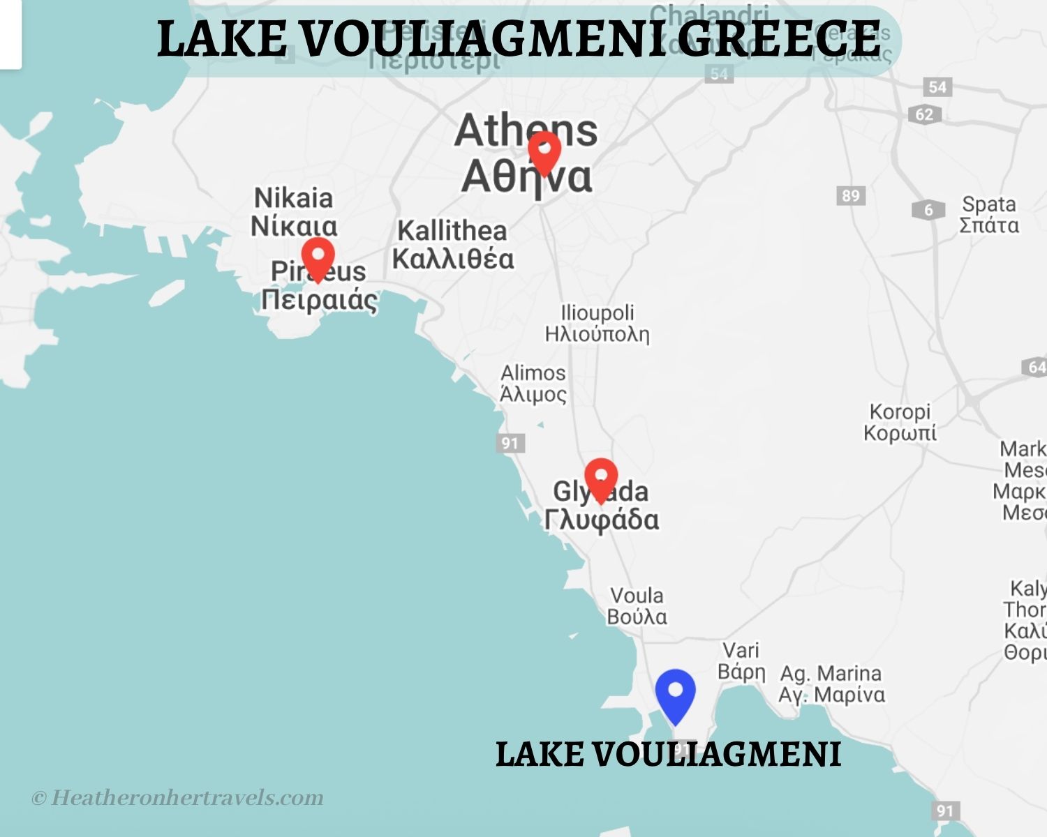 Lake Vouliagmeni Location map