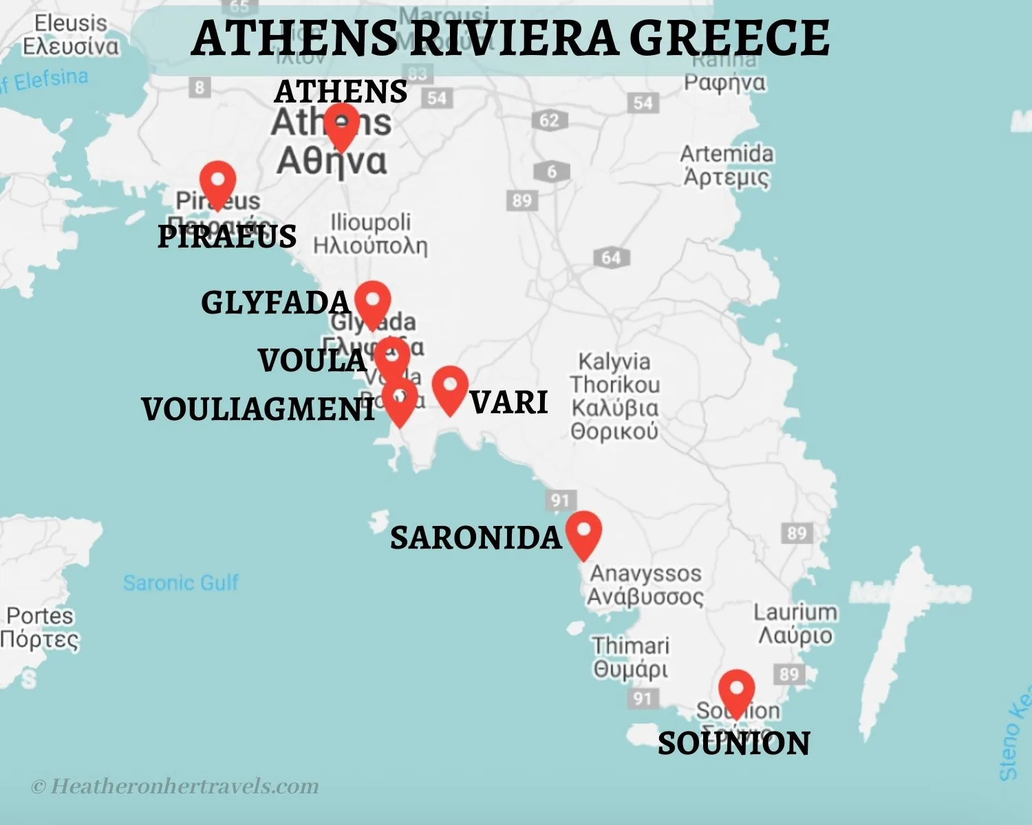 Athens Riviera map